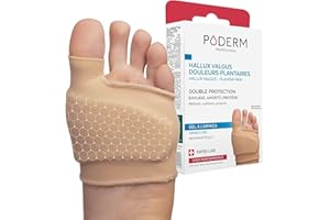 PODERM – PROTECTOR DE HALLUX VALGUS - DOLORES PLANTARES - Ortesis de protección - Amortigua y calma inmediatamente el dolor - Gel patentado con ÁRNICA – Activos 100% naturales – Swiss Made