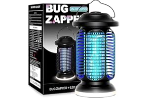EUQQZU Lampe Anti Moustique, 4000V Tue Mouche Eléctrique avec lumière LED, 20W Appareil Anti Moustique UV, IPX4 étanche, Piège à Moustique Insectes Moucherons pour Extérieur Intérieur