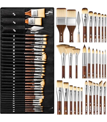 Lot De 130 Pinceaux Soie Assortis - Tailles 6 à 16 - Neuf