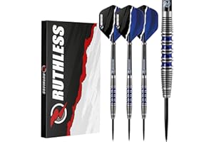 RUTHLESS Blue Falcon Professional Tungsten Steeltip Darts Set in 23g and 25g, with Flights and Stems Shafts
