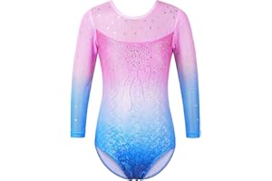 ZNYUNE Fille Justaucorps Gymnastique Manches 3/4