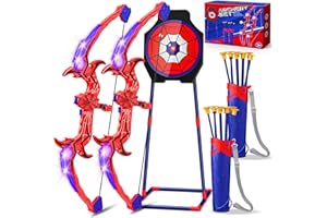 TOYOKID Giocattoli 3 4 5 6 7 8 Anni Ragazzo, Giocattoli Ragno 3-9 Anni Frecce e Arco Giocattoli per Bambini 3 4 5 6 Anni Regalo Ragazzo 3-8 Anni Regali di Natale Giochi Pieno (2 pz Set)