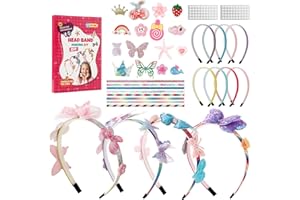 HAOYULUO 8-Pezzi Kit per La Creazione di Cerchietti per Capelli, 5-12 DIY Anni Regali per Ragazze,Adatto per Feste Regalo di Compleanno per Ragazze, Accessori per Capelli con Fiori