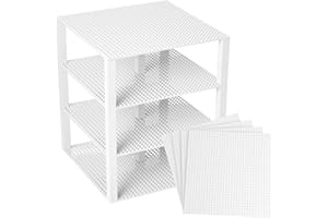 Strictly Briks Lot de 4 plaques de Base - avec Stackers 2x2 améliorées - de qualité - pour Construire Une Tour - Compatible avec Les Plus Grande Marques - 25,4 x 25,4 cm - Blanc