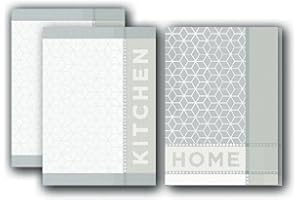 Dyckhoff Geschirrtücher Geschirrtuch 3er Set 100% Baumwolle Aufdruck Kitchen und Home • mehrere Farben zur Auswahl • Jacquard Kitchen (grau)