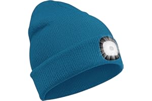 SPGOOD LED Beanie Beleuchtete Mütze mit Licht,Wiederaufladbare Winter Warm LED Haube mit Lampe für Angeln,Jogger,Camping,Laufen,Geschenke für Männer Frauen