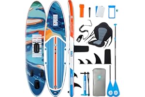Niphean SUP Gonfiabile Adulti con Tutti gli Accessori, 320cm Stand up Paddle Gonfiabile per Tutti i Livelli, Paddle Board con Capacità di 200kg per 2 Persone, Tavola da SUP Gonfiabile con Sedia