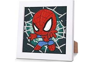 PUJEKNM Diamond Painting Kinder Mit Holzrahmen,Set Full Diamant Painting Bilder Kinder Cartoon,5D Diamond Painting Kinder Mädchen,DIY Mosaikherstellung Diamant Bilder Arts Craft für Home Wand Decor 18x18cm