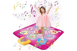 VATOS Mata do tańca, zabawka – dla dzieci z 5 trybami gry, 3 poziomy wyzwań i światła LED, gra taneczna, Boże Narodzenie, urodziny, prezent dla dziewczynek 3, 4, 5, 6, 7, 8, 9+ lat