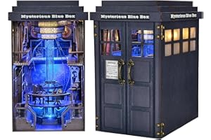 ETKVR Kit Book Nook per Adulti, Modello DIY Book Nook, Puzzle 3D in Legno Fermalibri Booknook Miniatura Casa delle Bambole per Inserto Libreria Decorazione Casa - Mysterious Blue Box