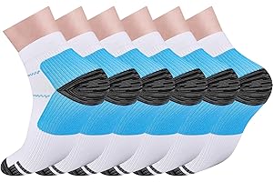 Pnosnesy 6/7 Pairs Compression Socks for Men and Women Plantar Fasciitis Socks Low Cut Sports Socks Sports Socks