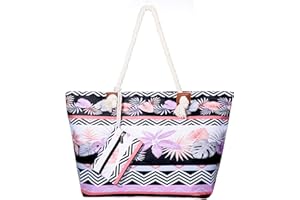 DonDon Bolso de playa grande impermeable con cremallera bolso de hombro