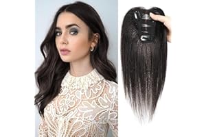 GULALUUK Hair Toppers for Women Real Human Hair Toppers Hair Pieces for Women with Thinning Hair Human Hair Toppers 10 Inch Hair Topper for Thinning Hair Human Hair Top Hairpieces human hair Dark Brown