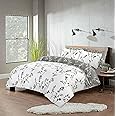 SeventhStitch Printed Floral Duvet Cover Set with Pillow Cases 100% Cotton White Grey Botanical Bedding Sets 200 Thread Count Quilt Covers Double King Super King Bed Size (Double,Floral Daisy),FL-221