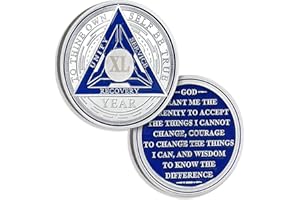 ATSKNSK 40 Years Sobriety Chips AA Coin Alcoholics Anonymous Medallion Sobriety Gifts for Men Women Recovery Chip Anniversary Token