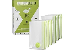 NORDIC® Vakuumbeutel (6er Set) in 80x60cm u. 80x100cm – BPA Frei INKL. ETIKETTEN - Vakuumbeutel für Bettdecken, Kleidung und vieles mehr - Vacuum Storage Bags in L und XL