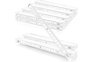 Robin Goods® 10x Metro Pieghevole con Legno di faggio da silvicoltura sostenibile - Metro Pieghevole 2 Metri con 10 sezioni - Metro metrico in Bianco (10 Pezzi - Bianco - Senza Motivo)