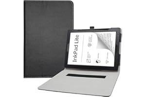 FIENOW LIFANG Cover per Pocketbook InkPad Lite,Slim Ultra Pelle Sottile e Leggera Cover Case Custodia per 9.7" Pocketbook InkPad Lite Tablet(Not Fit Other Models),Nero