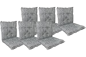 IL GRUPPONE PASSIONE CASA Set Cuscini Sedia Con Schienale Imbottiti Con Laccetti Banda Elastica Per Fissaggio Prodotto Italiano Sedie Poltrone Sdraio Reclinabili Cucina Giardino 40 x 80 Cm - CuoricinoPiombo - 6 Pezzi