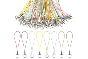 Bremorou Zawieszki do telefonu komórkowego, 100 sztuk, prosty pasek na smycz, zawieszka do telefonu komórkowego z karabińczykiem, do zawieszenia