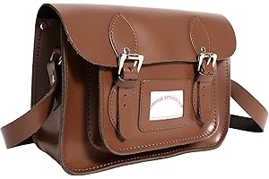 Oxbridge Satchel's 13" Chestnut Real Leather IN-NEW RL13 CHESTNUT - Fashion Retro School Bag - Boxed