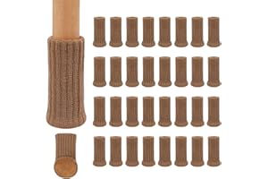 Ezprotekt Pack de 24 Calcetines Antideslizantes para Patas de Muebles, Antideslizantes, Evita Arañazos y Ruidos, para Patas de Sillas de 1 a 2 ", Marrón