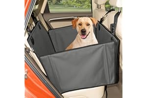 WUGLO Wyjątkowo Stabilny Samochodowy Fotelik dla Psa – Solidny Fotelik Samochodowy dla Psa z 4 Pasami – Wodoodporny Fotelik dla Psa do Samochodu – Mocne Siedzisko dla Psa do Samochodu na Tylne Siedzenie (L)