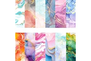 MTBRICEY 24 Fogli Carta per Scrapbooking Motivo in Colorato Carta per Origami Acquerello 12 Disegni Carta con Motivi 6" X 6" Decoupage Decorativa per Festival Forniture Fai da te Fabbricazione Album Biglietti