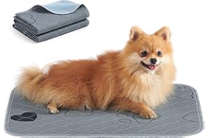 Feandrea Tapis Éducateur pour Chien Lavable Réutilisable, Lot de 2, Tapis Ultra Absorbants, 61 x 46 cm, Taille S, Antidérapant, Capacité d’Absorption, Gris PTD018G01