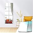 Sqinor Self Adhesive Mirror Tiles Wall Mirrors Glass Square Stick On Wall Decoration for Living Room Bedroom Hallway (Normal Grinding, 15x15cm, 10pcs)