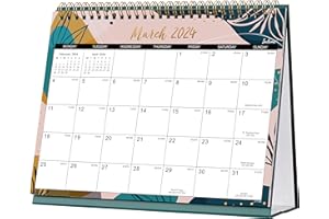 INDEME Desk Calendar 2024-2025 - Calendar 2024-2025 from March 2024 to August 2025, Running weekly memo page, 25.3 x 20.5 x 7.8 cm, Home study office Tricolor