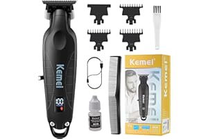 KEMEI Tondeuse professionnelle 2293 pour homme avec lame en T, rechargeable sans fil