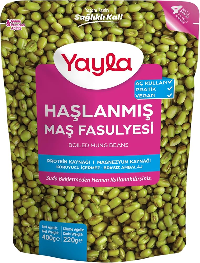 yayla Haşlanmış Maş Fasulyesi, 400 gr Tekli Paket