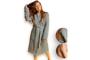 BLUMIS® Bademantel Damen – moderner Morgenmantel, Heavy Waffelpique 250 GSM, OEKO-TEX Baumwolle, Sauna geeignet, Kimono Schnitt