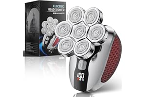 SOOTFRO Head Shavers for Bald Men, Professional 5-in-1 Electric Head Shaver Grooming Kit, 7D Floating Wet & Dry Electric Razor for Bald Heads with LED Smart Display & Type-C Charging for Hair/Face/Beard