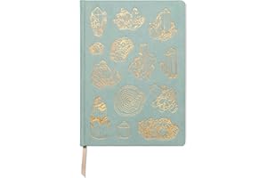 DesignWorks Ink Mineralogy Jumbo-Tagebuch, Wildlederpapier, 21,6 x 26 cm, grünes Kristall, Notizbuch mit Stoffeinband, goldene Akzente, linierte Seiten, Lesebändchen für Arbeit, Schreiben, Tagebuch