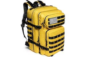 QT&QY 45L Sac à dos tactique militaire Sac d'assaut militaire Molle Grande capacité sac d'urgence Camouflage Randonnée Camping Trekking Sac à dos de chasse