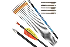 surwolf 31" Flèche en Carbone Pur pour compétition Spine 200~1500 Flèches de Chasse ± 0,003" ID4,2 mm pour Arc Classique et Arc à poulies 12 pcs