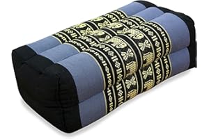 livasia | Coussin de Méditation en Kapok | Bolster de Yoga | 33 x 19 x 12 cm | Coussin de Soutien Rectangulaire | Asanas