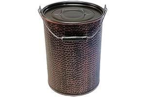 HAUSHALT-KRAUSSE.DE Ascheeimer 14oder25l,alteisen oder kupferfarben gehämmert