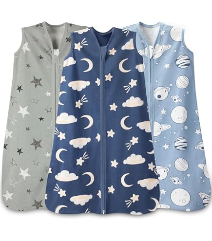 Hudson Baby Sacco Nanna Indossabile Trapuntato Unisex | 100% Cotone Con Imbottitura In Poliestere | Coperta Dormi Sicura, Morbida E Delicata | Blu Stella, 12-18 Mesi