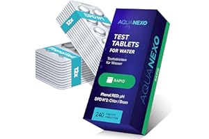 AQUANEXO tablettes de test pour piscine pH et chlore, Phenol red tablettes + DPD 1 tablettes, Pooltester, pastille control chlore, Tablettes de mesure Pool Tester, Accessoires de piscine (240)