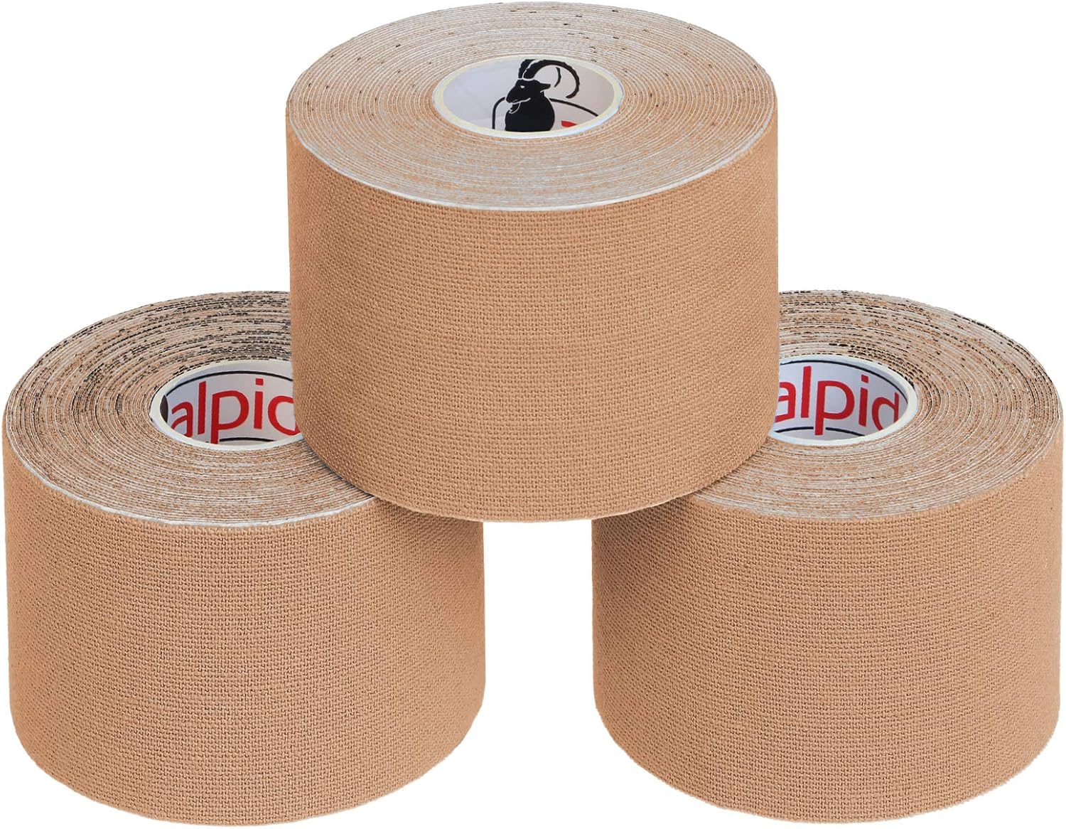 ALPIDEX Cinta Kinesiología Tape 1/3 / 6/12 Rollos Muchos Colores 5 m x 5 cm E- Book Ejemplos Aplicación Cinta Muscular Sin Látex Transpirable