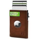 GenTo® SMARTLET PUSH AIR - Slim Wallet - Portafoglio sottile - con tasca portamonete - Custodia in metallo - Supporto Apple A