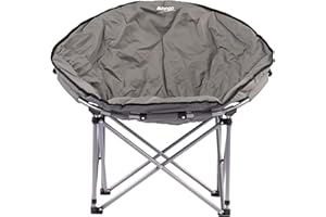Vango Lunar Moon Chair for Adults (Amazon Exclusive), Extra Spacious, Folding Camping Chair, Heavy Duty Frame, Padded Saucer Shape for Garden, Fishing, Festivals