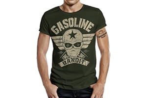Gasoline Bandit Biker Herren T-Shirt Design Big-Size Print Wing Logo