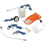Scheppach 7906100723 8-teiliges Druckluft-Werkzeug-Set, + Farbspritzpistole, Sprüh- und Reinigungspistole, Reifenfüllmessgerä