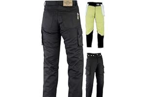 Texpeed Pantalon Moto Homme - Motard Cargo Pantalon en Jean en aramide Dupont™ Kevlar® 280 g/m² avec Armure de Protection CE (en 1621-1) - Coupe Droite Noir - Toutes Les Tailles