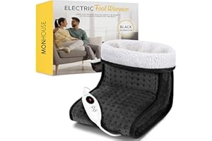 MONHOUSE Electric Foot Warmer - Cold Feet Warmers for Home Use and Office Under Table Desk - Soft and Breathable Heating Pad - Relaxing Comfort Heat Therapy - Heated Foot Mat For Women & Men - D.Grey