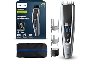 Philips Serie 5000 HC5630/15 - Cortapelos, 28 ajustes de longitud para estilo deseado, 90 min de uso sin cable, incluye 3 peines-guía y funda